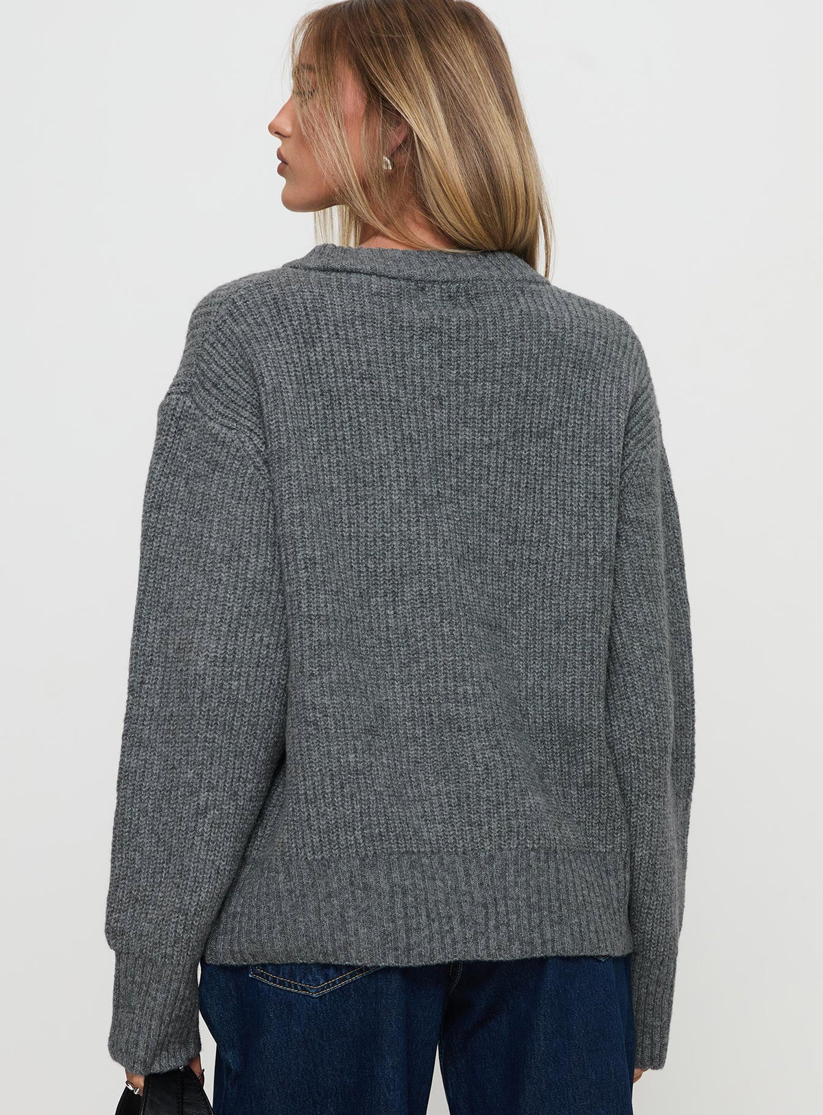 Women's Lexene Zip Through Jumper Grey — Sweater
