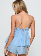 Women's Abigayle Top Blue Stripe — Matching Set