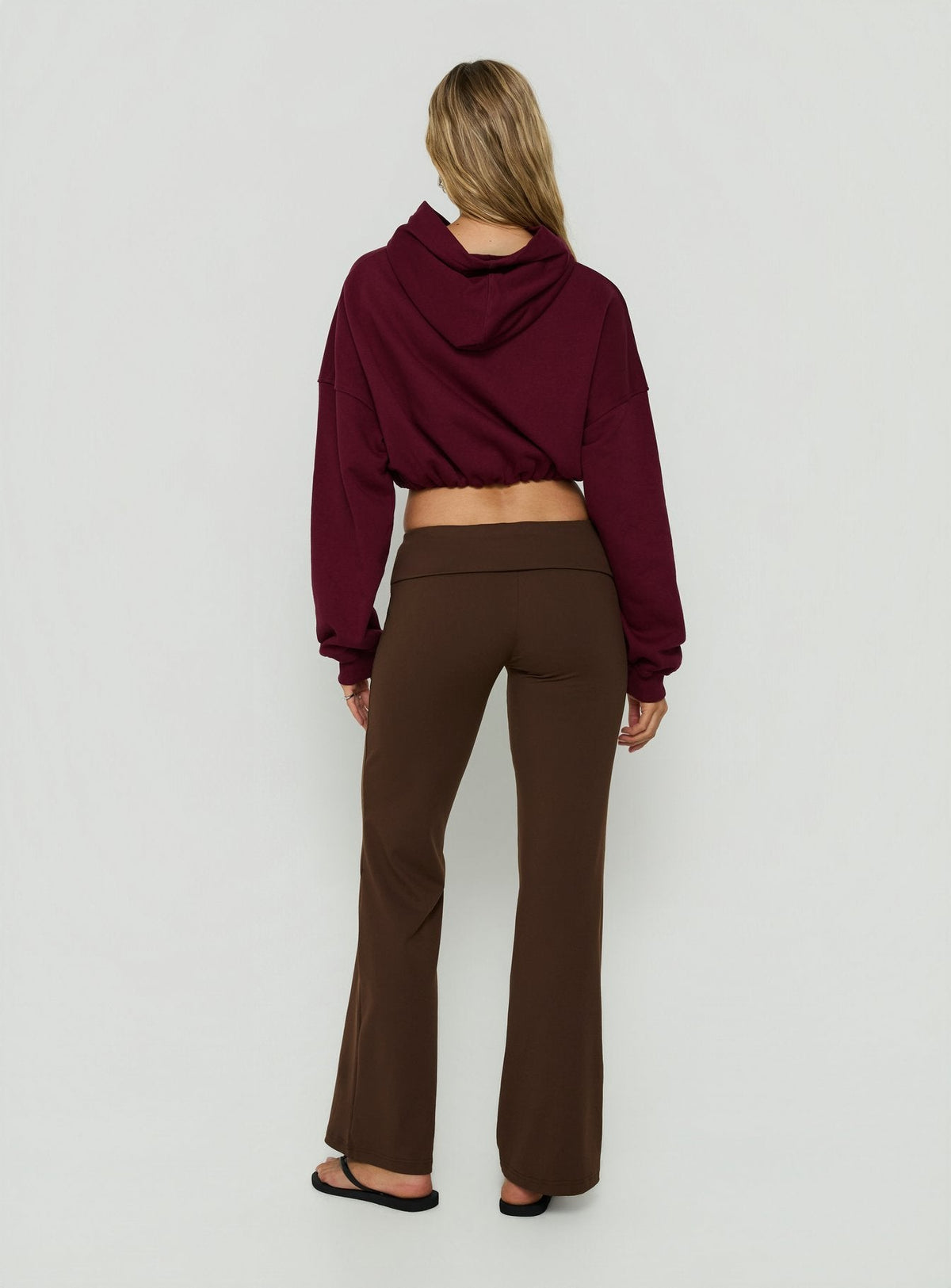 Women's Daily Define Foldover Waist Pants Brown