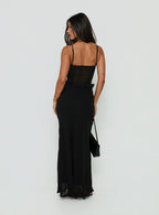 Women's Isamia Frill Cutout Maxi Dress Black — Dress