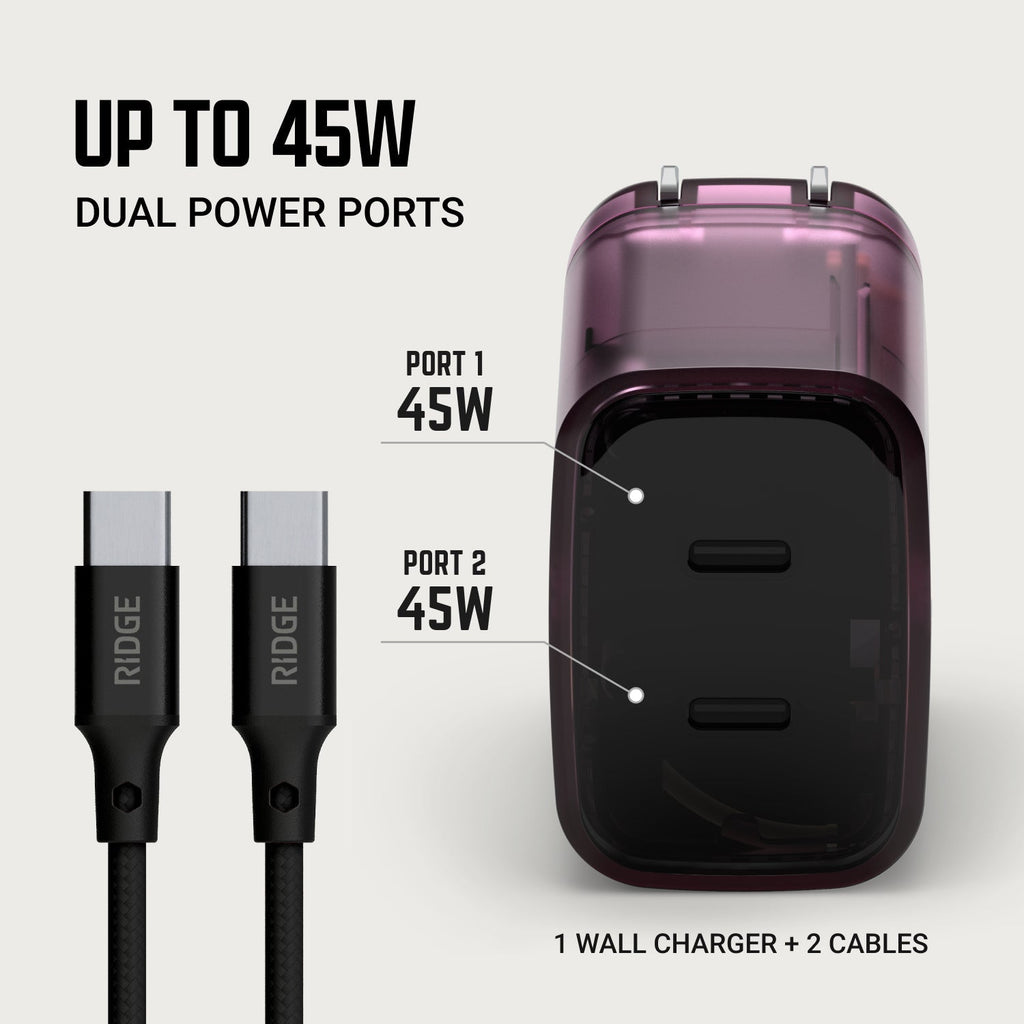 Women's Wall Charger Set - 45W - Atomic Purple
