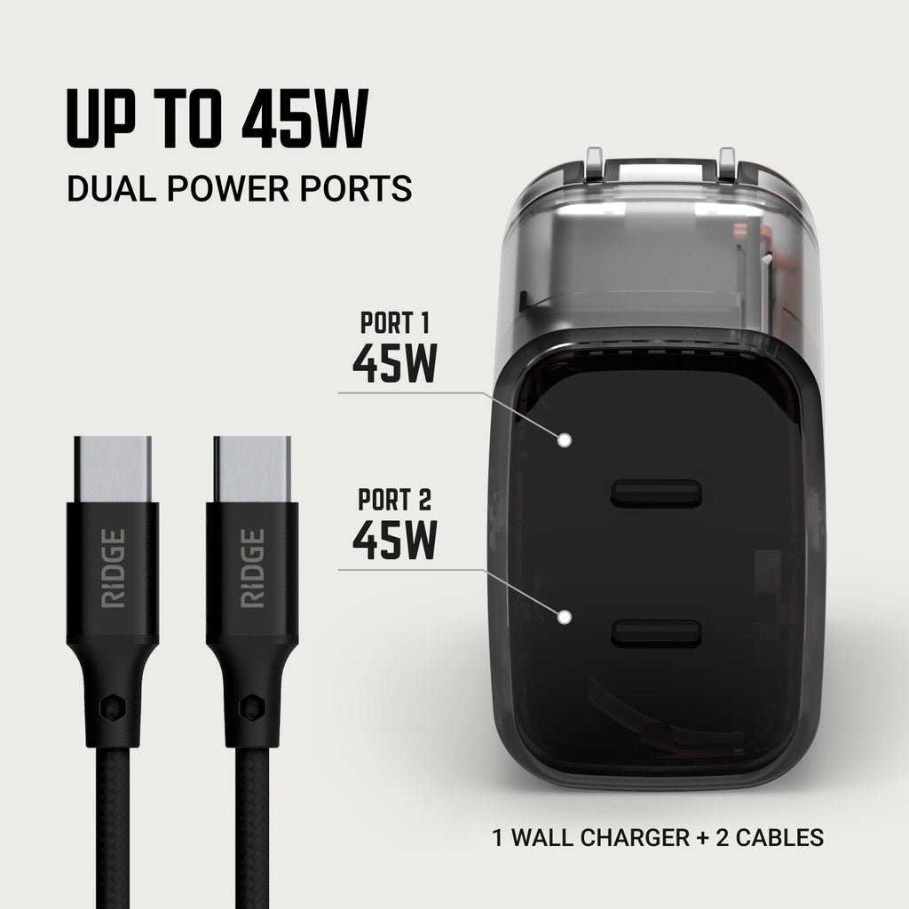 Women's Wall Charger Set - 45W - Phantom
