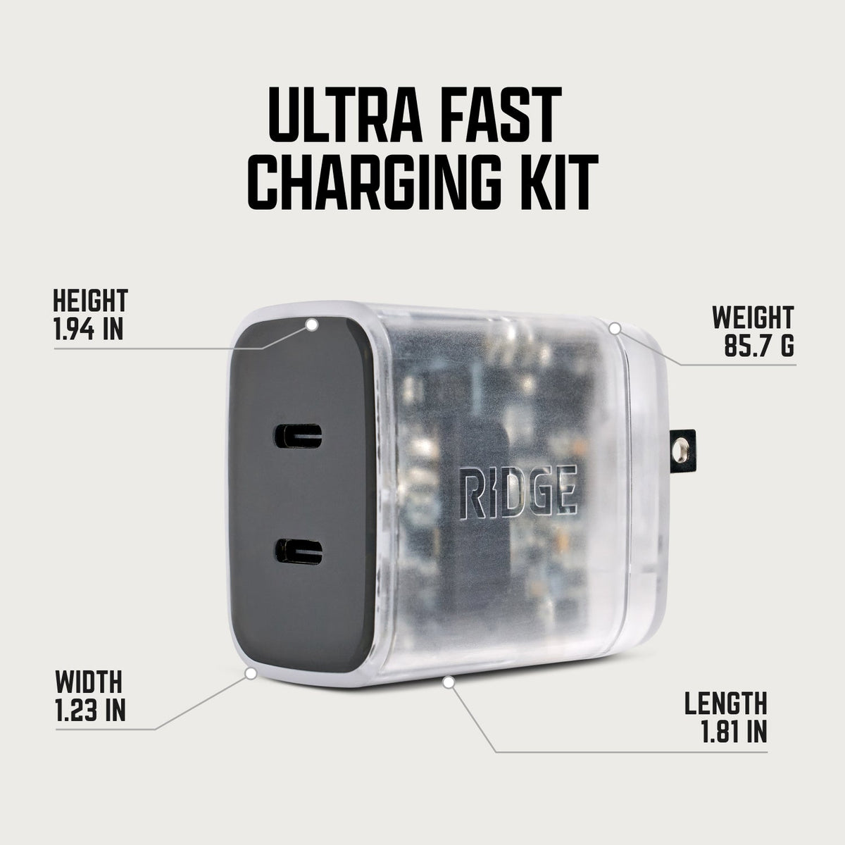 Women's Wall Charger Set - 45W - Phantom