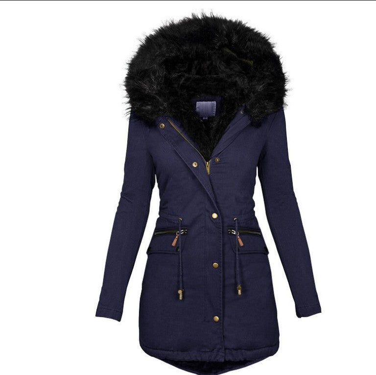 Women's Plush-Trim Hooded Parka