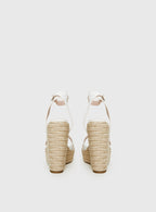 Women's Jesper Espadrille Wedged Heels White Croc