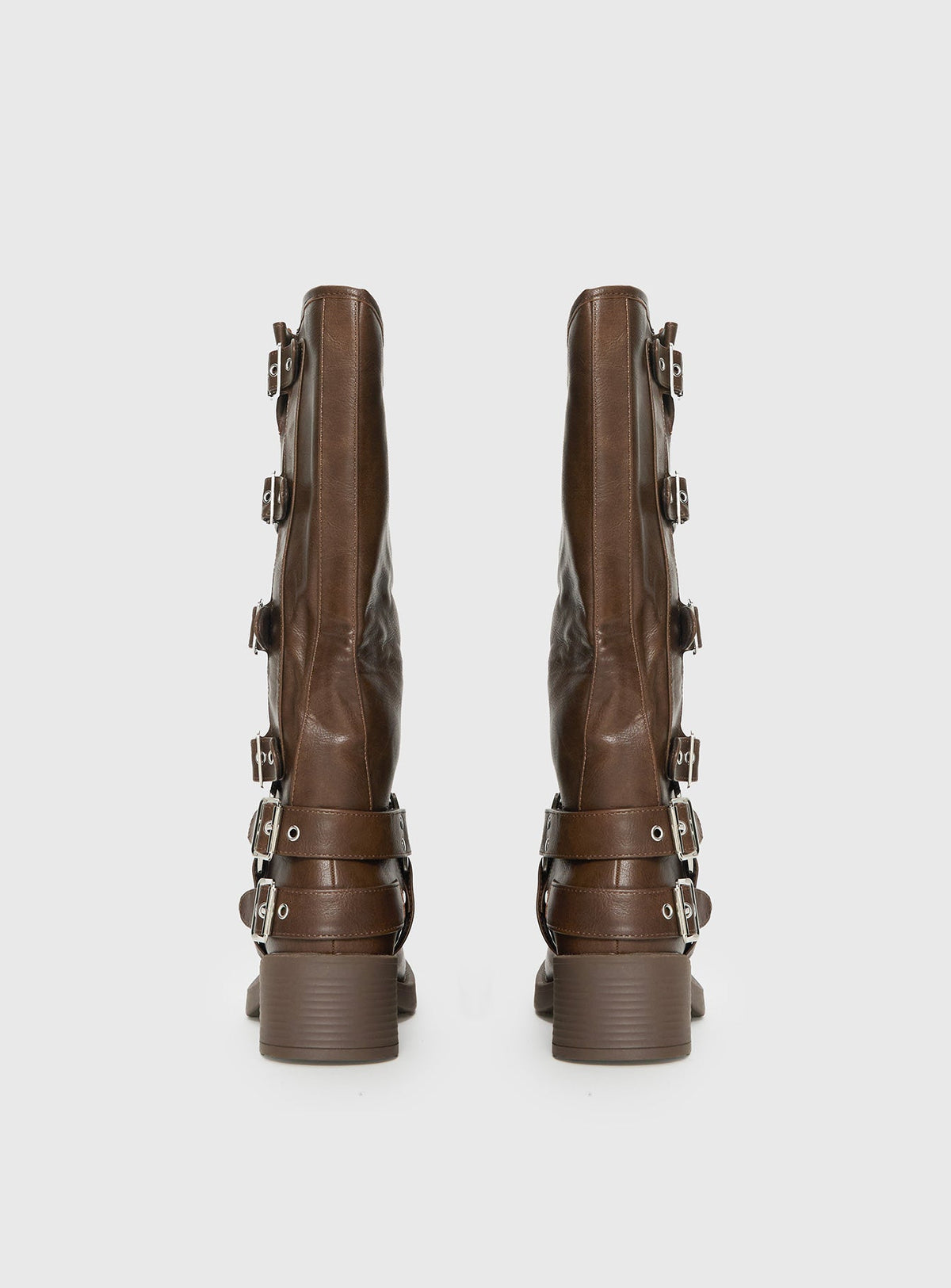 Women's Buckle Down Boots Brown