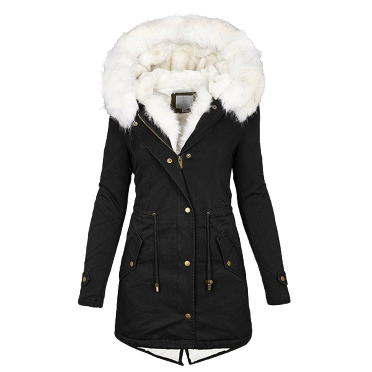 Women's Fleece-Lined Hooded Coat