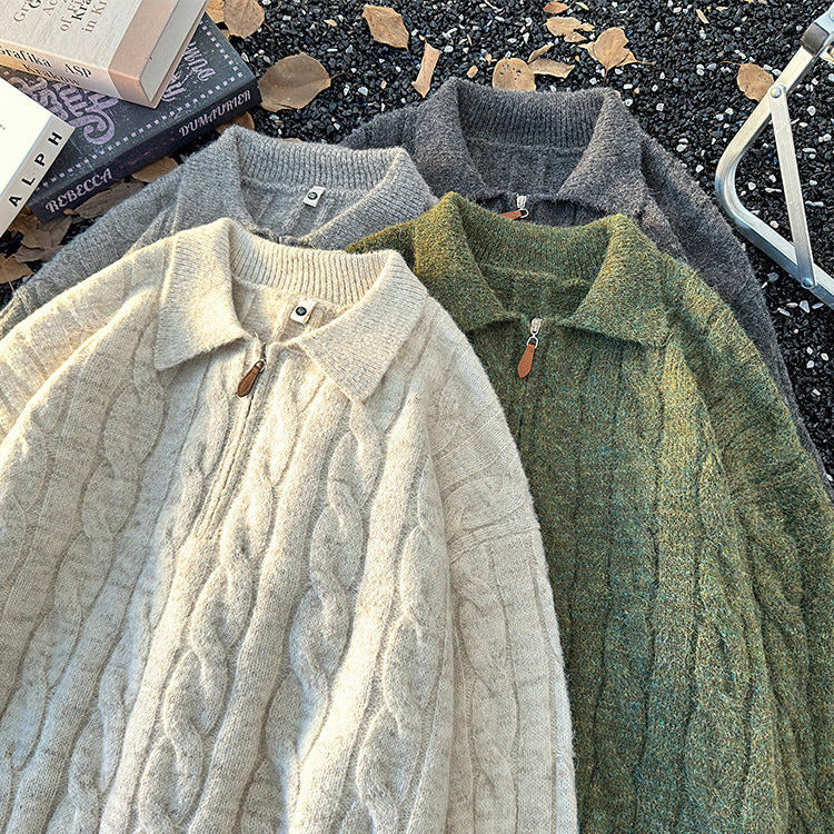 Women's Cable-Knit Quarter-Zip Sweater