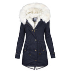 Women's Fleece-Lined Hooded Coat