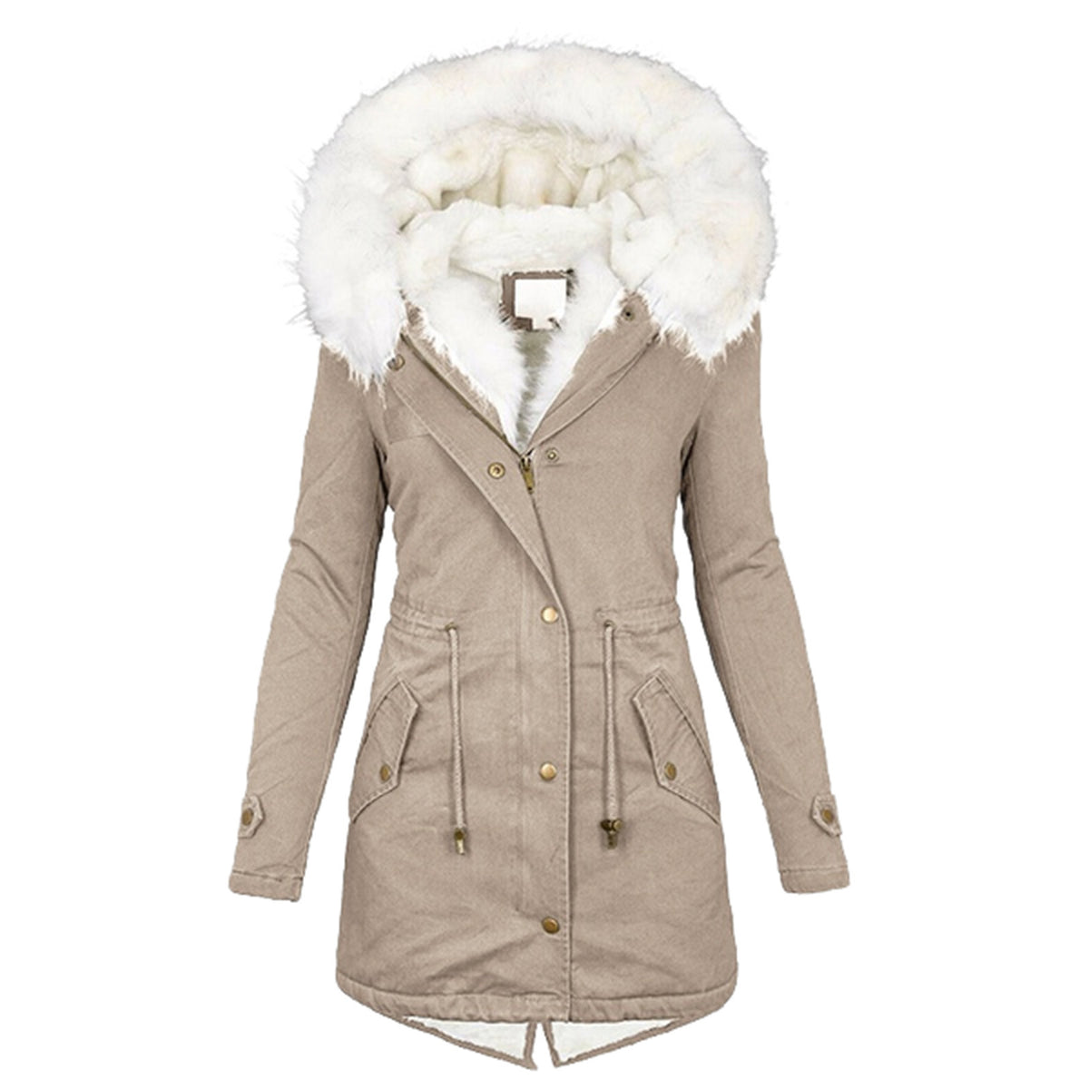 Women's Fleece-Lined Hooded Coat