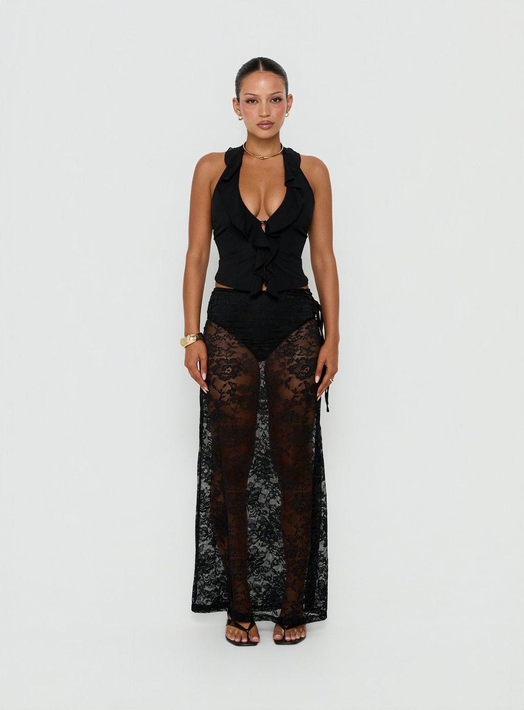 Women's Marenya Lace Maxi Skirt Black