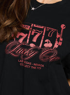 Women's Big Winner Oversized Graphic Tee Black