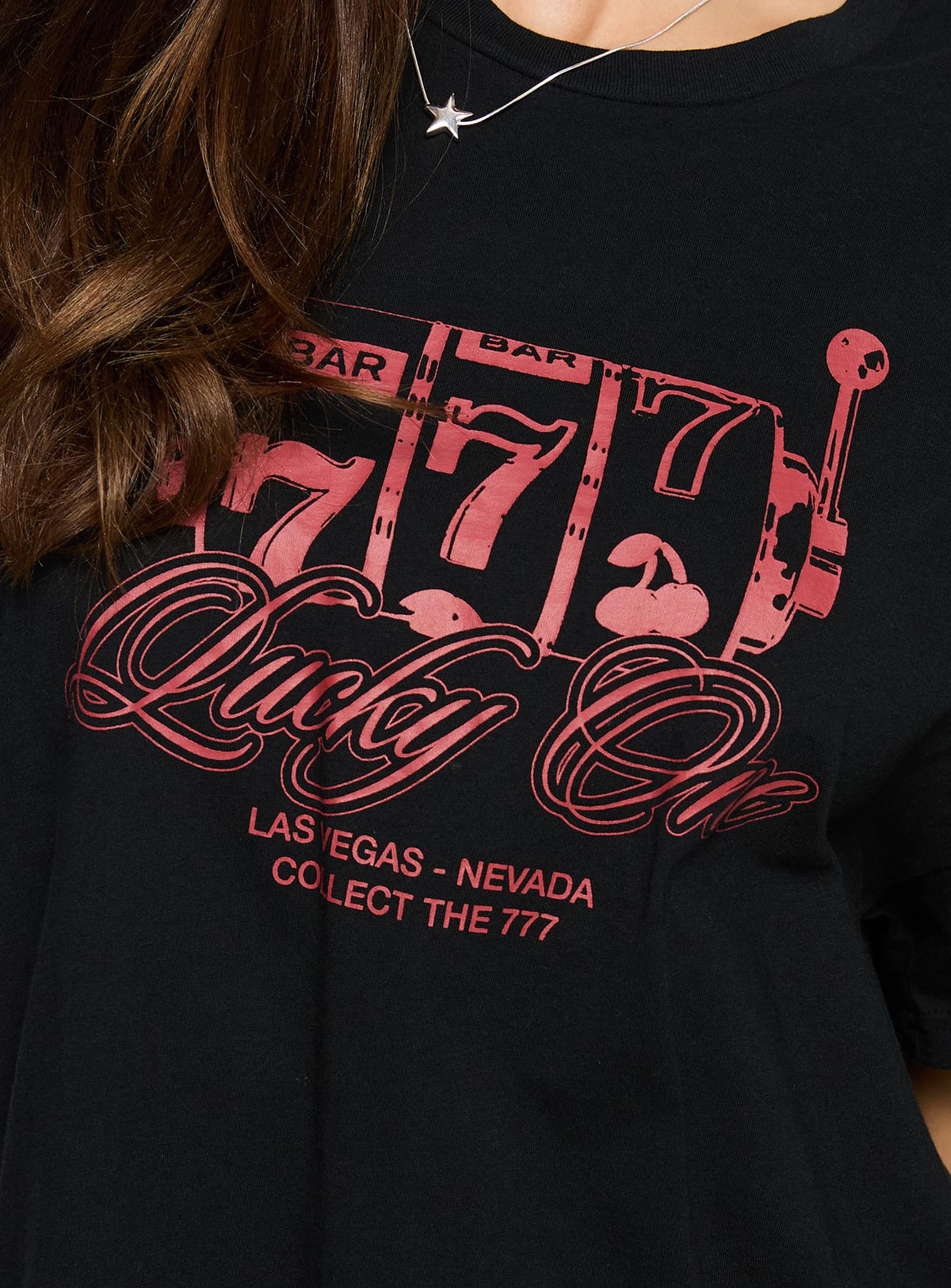 Women's Big Winner Oversized Graphic Tee Black