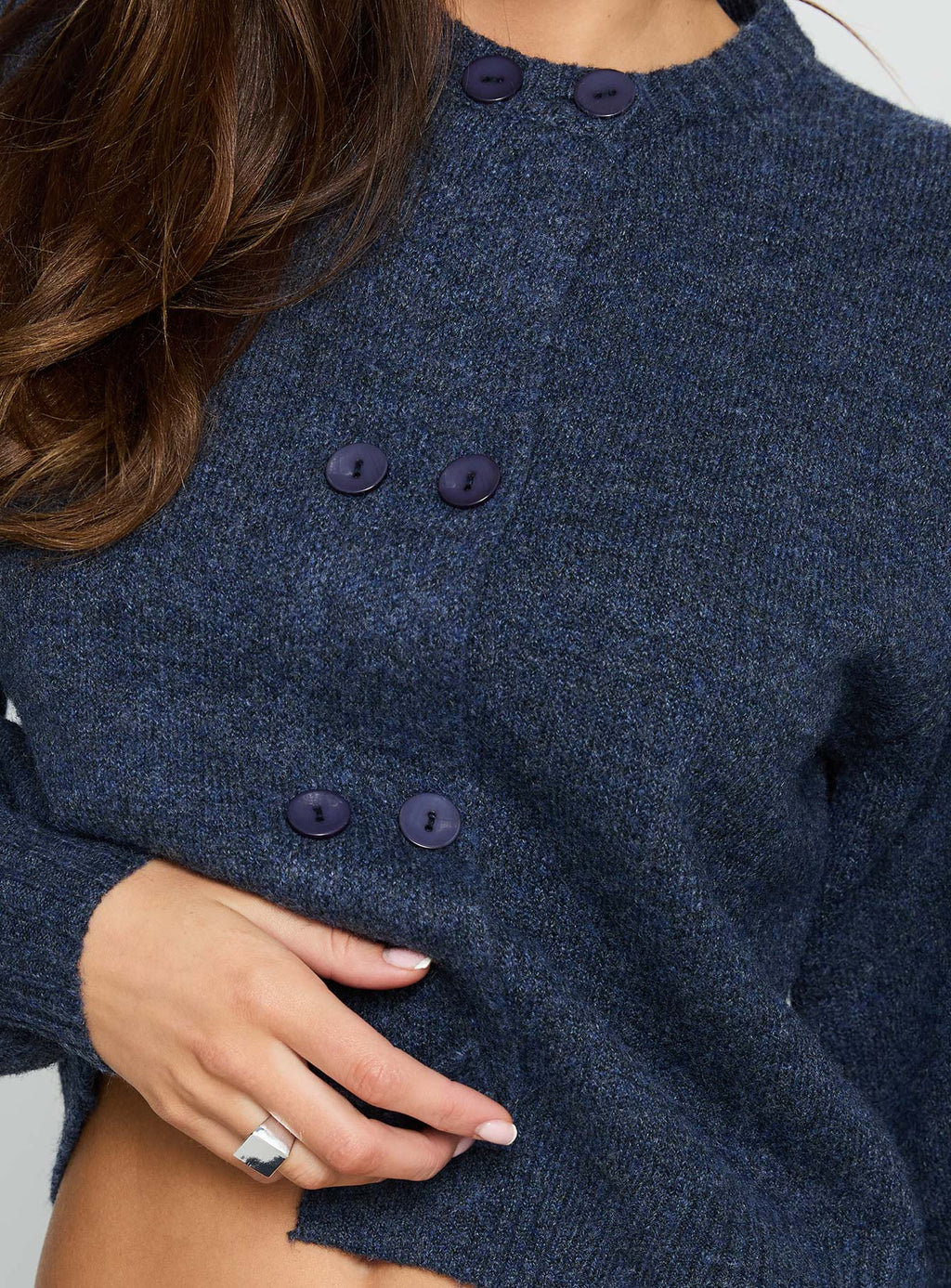 Women's Kammi Button Up Cardigan Navy — Sweater