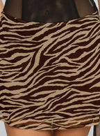 Women's Feed The Soul Mini Skirt Brown / Zebra
