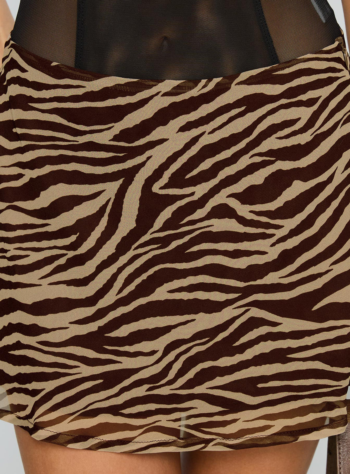 Women's Feed The Soul Mini Skirt Brown / Zebra