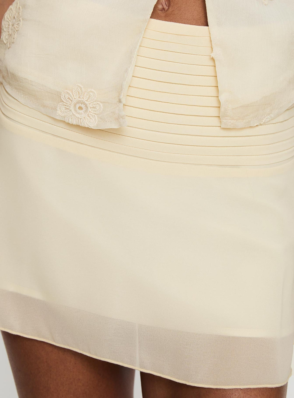 Women's Letting Go Gathered Waist Mini Skirt Cream