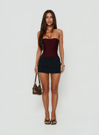 Women's Cintta Strapless Bandage Bodysuit Burgundy