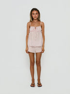 Women's Harwin Gathered Bust Babydoll Top Pink Stripe