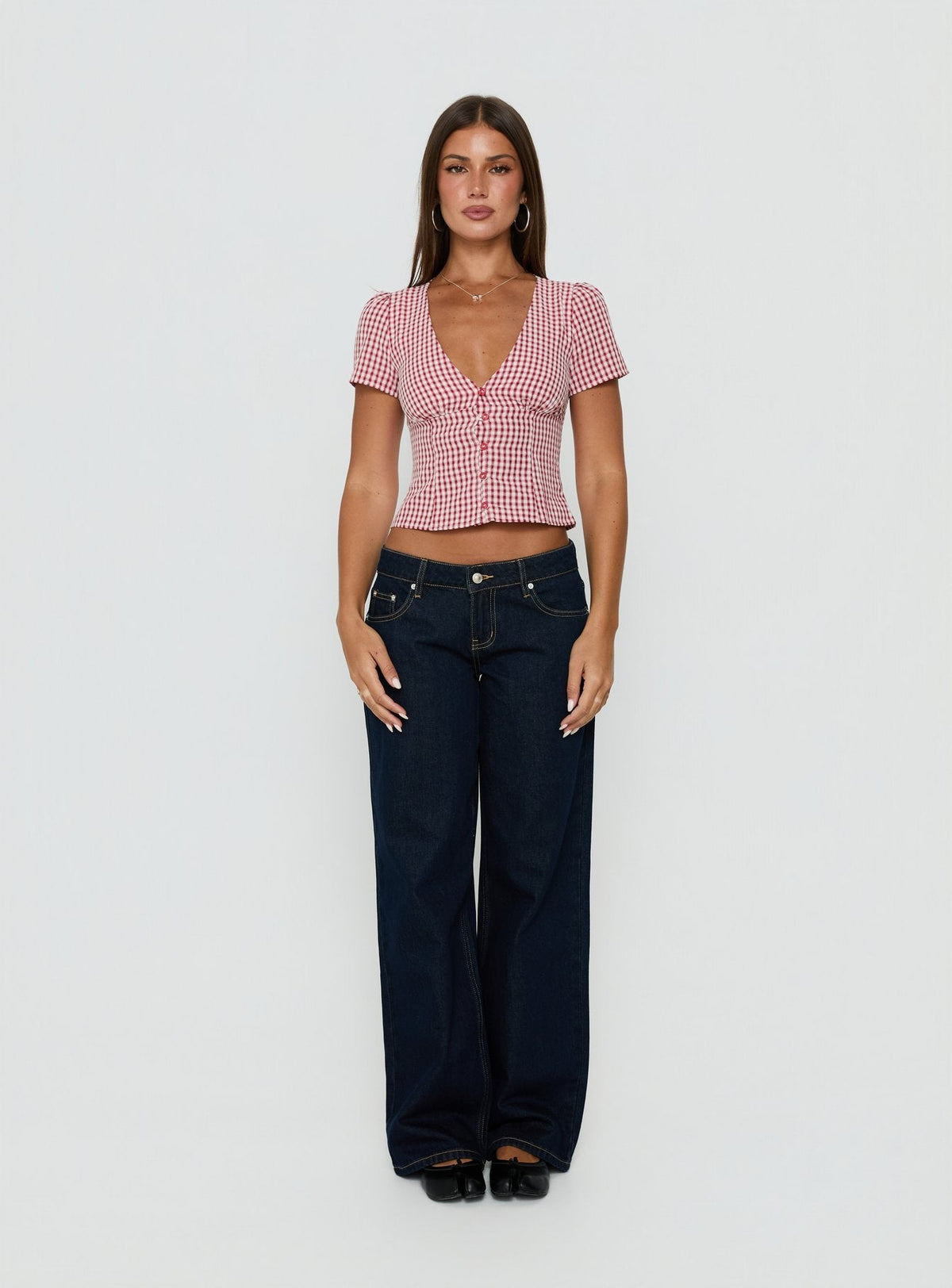 Women's Isolda Top Red Gingham