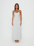 Women's Marguerite Halter Maxi Dress White Polka Petite — Dress