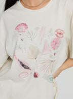 Women's Hawaii Locale Oversized Graphic Tee Marshmellow