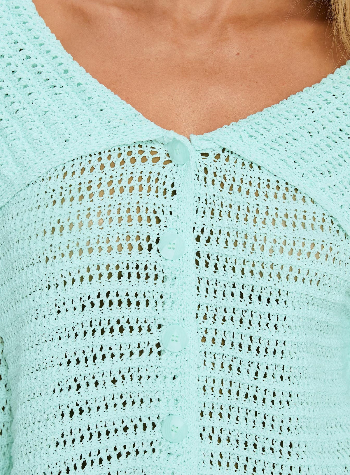 Women's Tuscon Crochet Sweater Blue