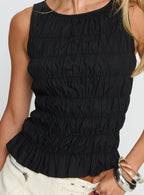 Women's Marleene Shirred Top Black