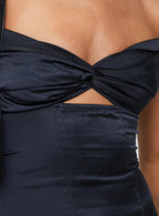 Women's Rava Off The Shoulder Mini Dress Navy — Dress