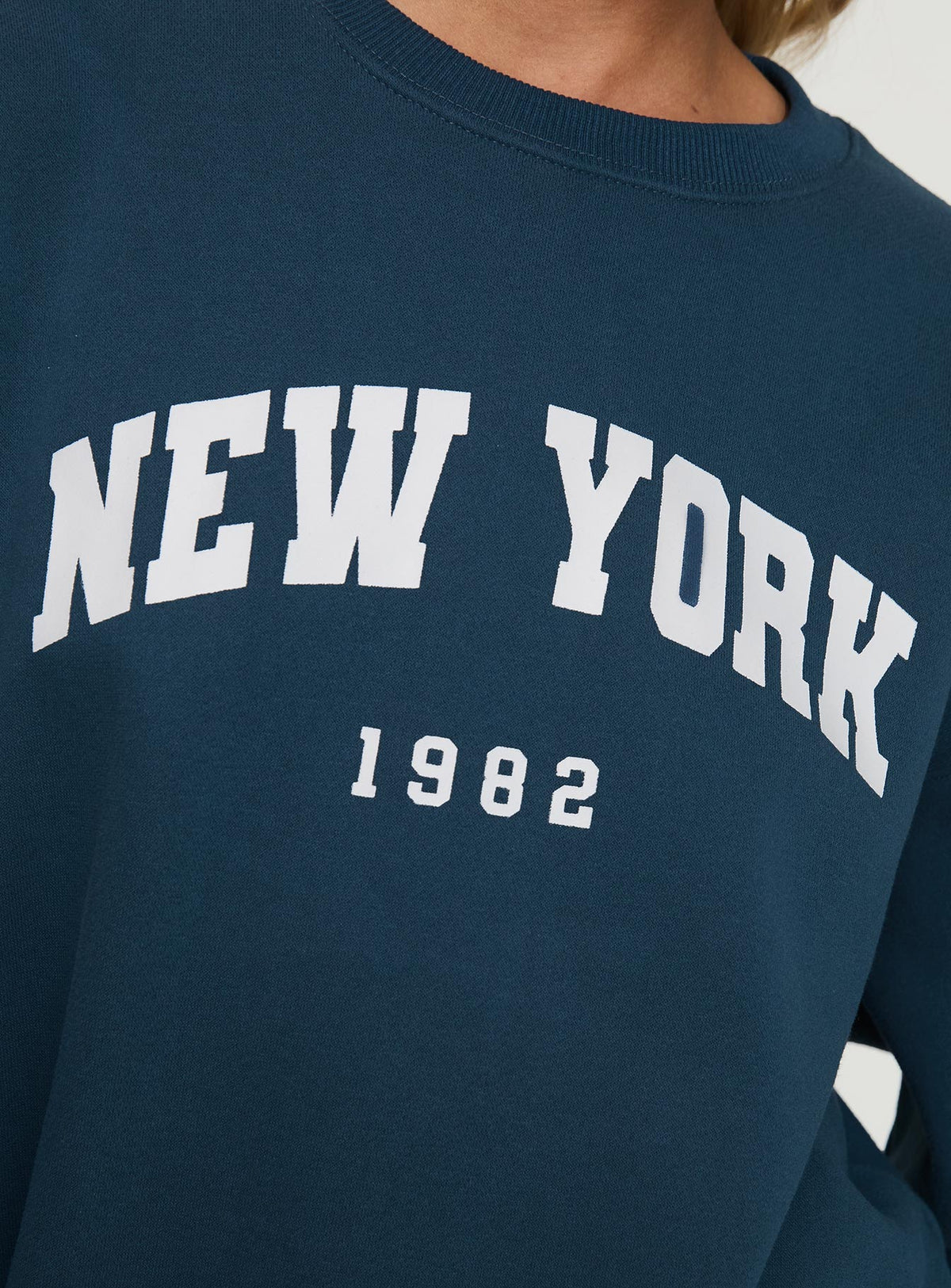 Women's New York Minute Mini Sweatshirt Dress Navy — Dress