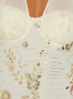 Women's Verdanea Halter Beaded Mini Dress Gold — Dress