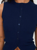 Women's Suzu Sleeveless Knit Top Navy