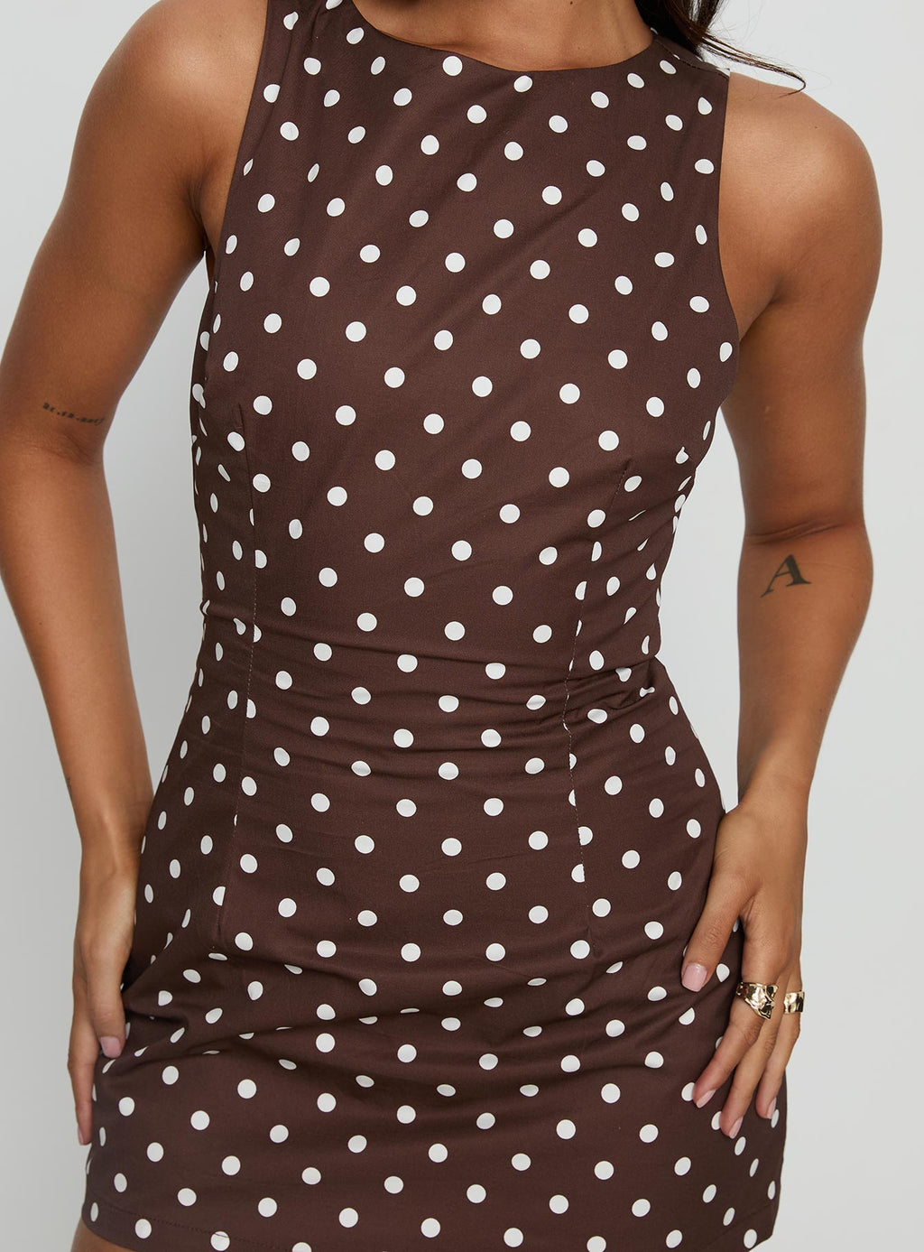 Women's Yumiko Romper Brown Polka Dot