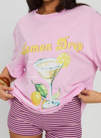 Women's Lemon Drop Oversized Top Pink