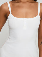 Women's Baseline Rib Mini Dress White — Dress