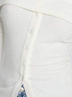 Women's Dusk Dipped Off Shoulder Top White