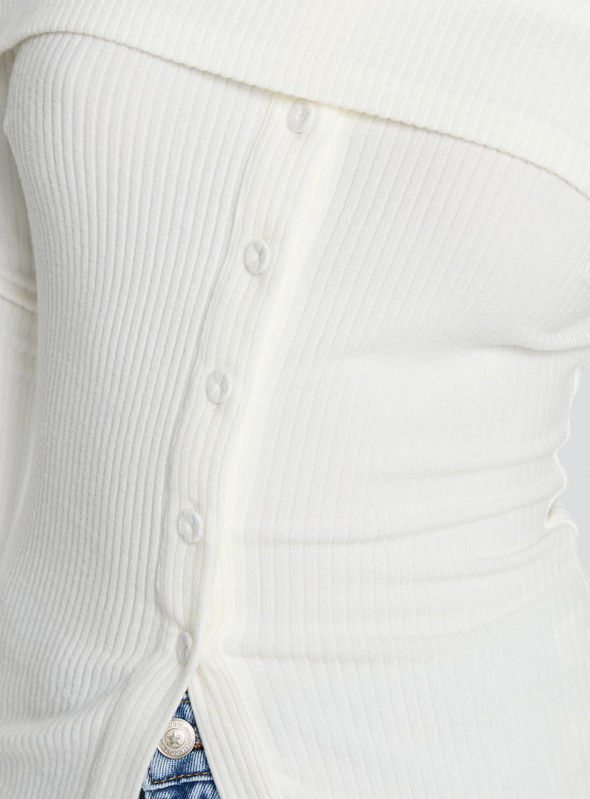 Women's Dusk Dipped Off Shoulder Top White