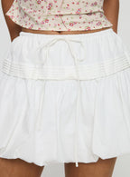 Women's Dear London Bubble Hem Mini Skirt White