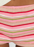 Women's Selinah Terry Towelling Micro Shorts Pink Multi