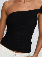 Women's Keandra One Shoulder Top Black
