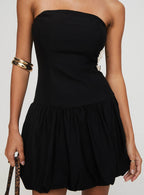 Women's Nerine Bubble Hem Mini Dress Black — Dress