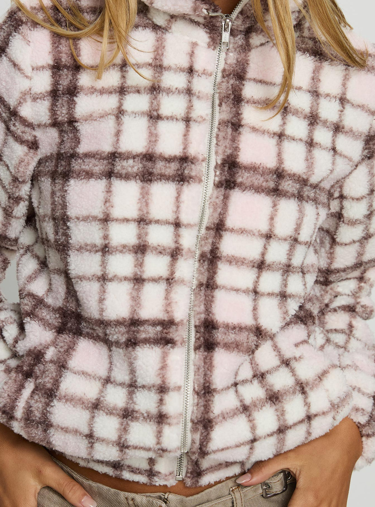 Women's Vannessa Collared Jacket Pink Check