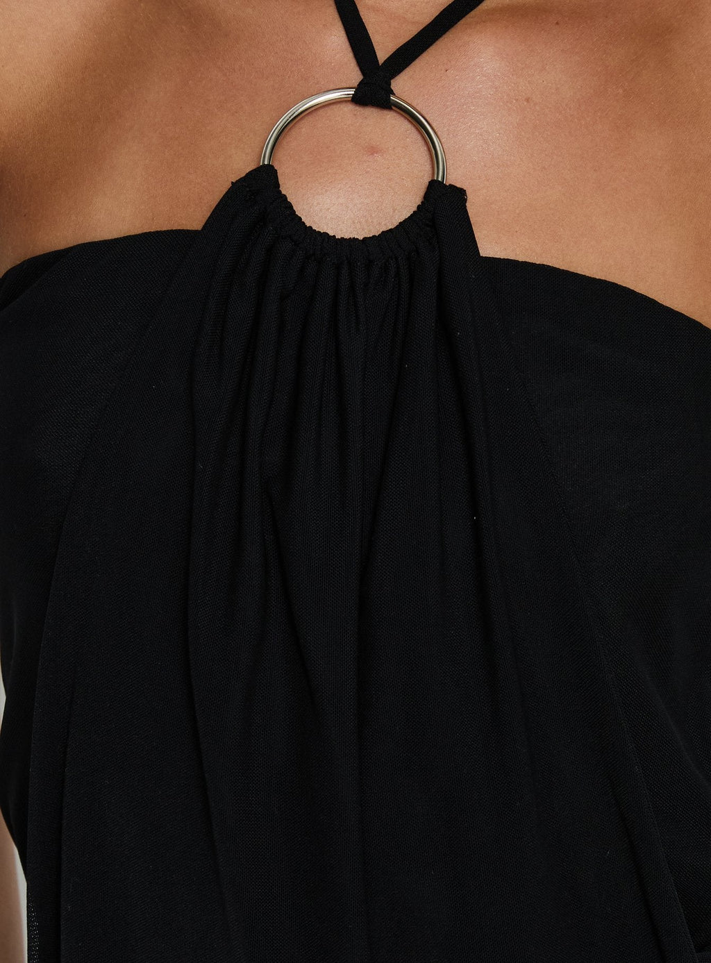 Women's Hedlea Draped Ring Detail Mini Dress Black — Dress