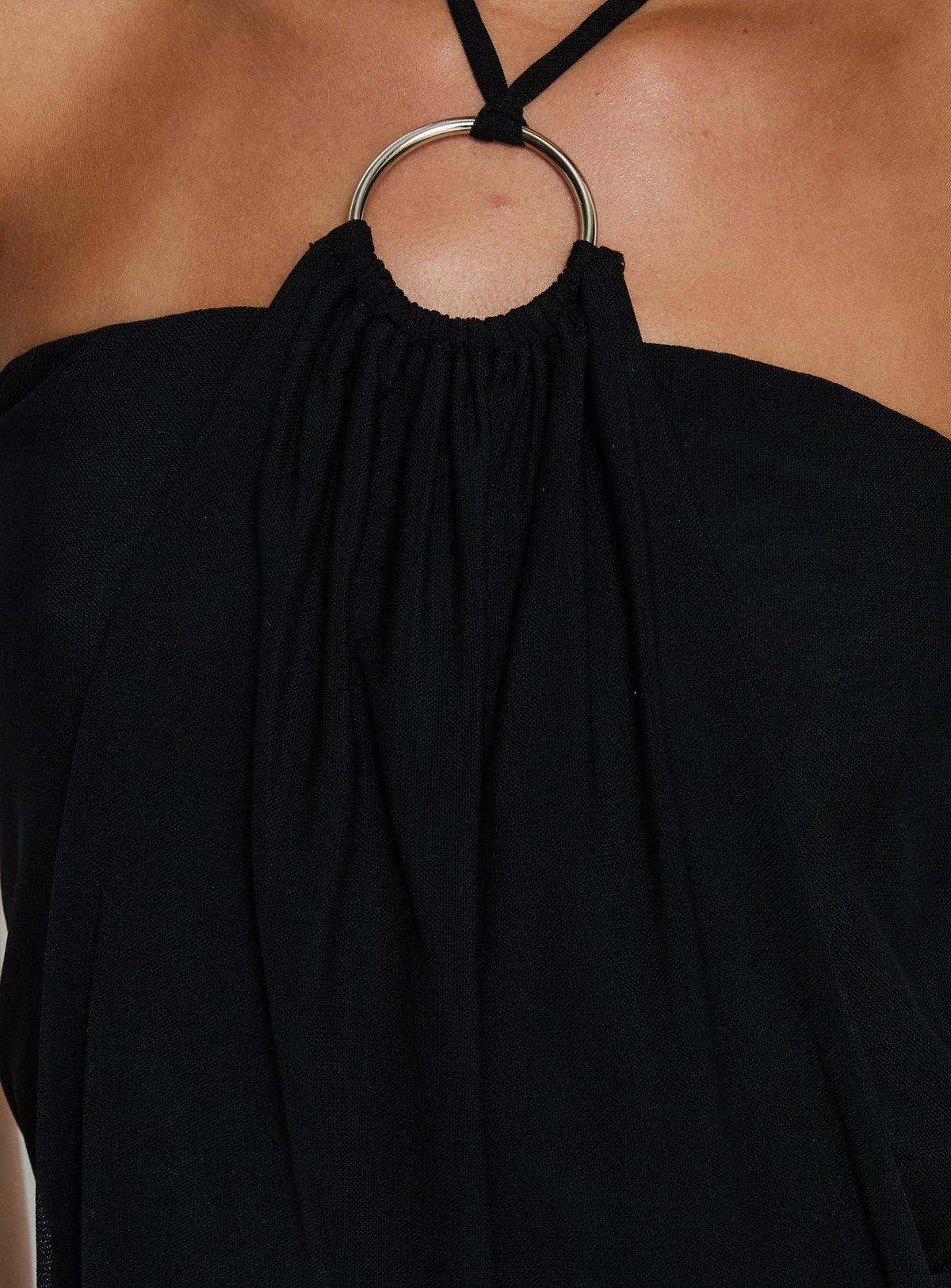 Women's Hedlea Draped Ring Detail Mini Dress Black — Dress