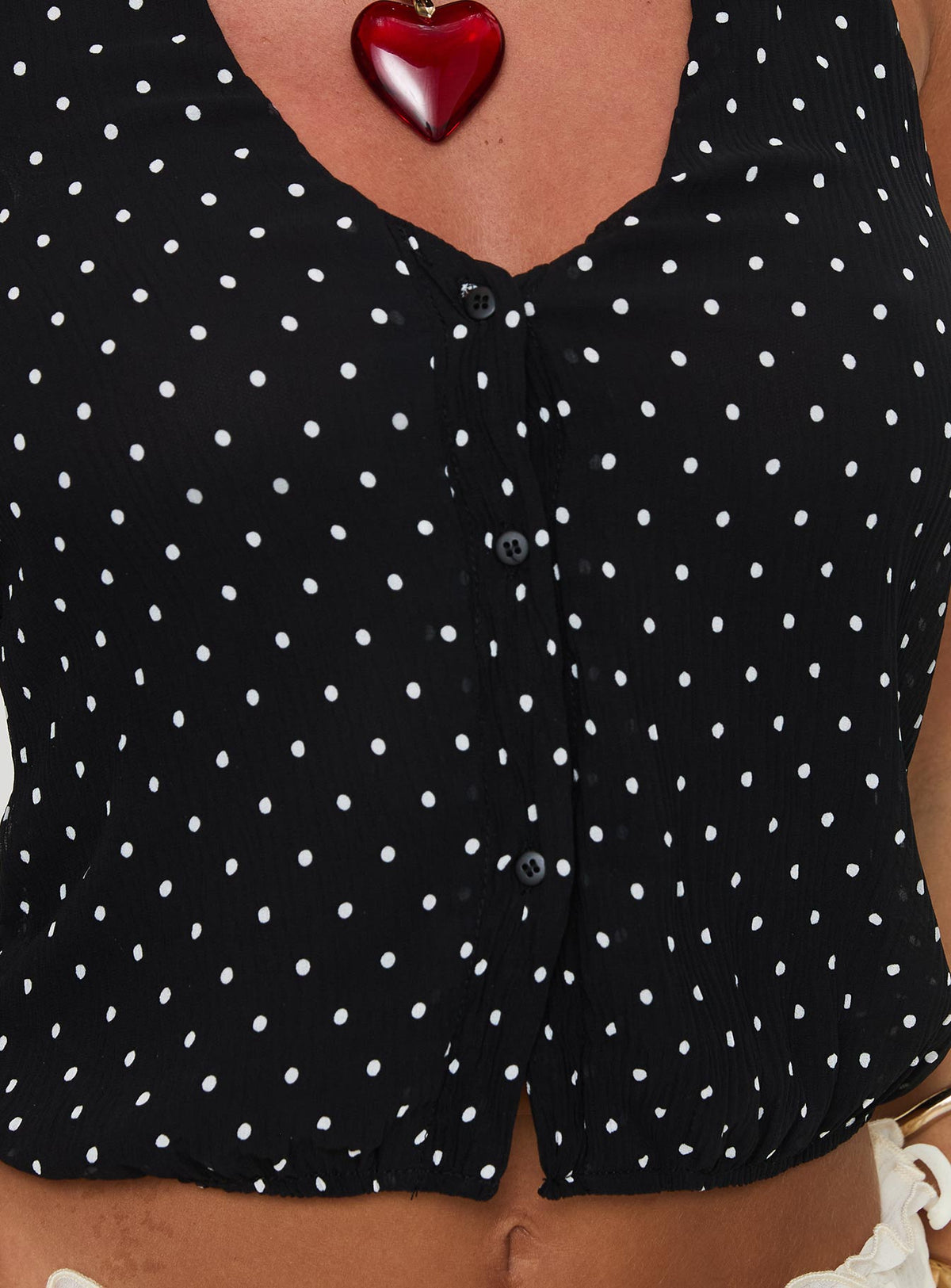 Women's Brat Halter Top Onyx Polka