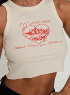 Women's Luck Heart Angels Top White