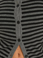 Women's Lauraine Cardigan Grey / Black Stripe — Sweater