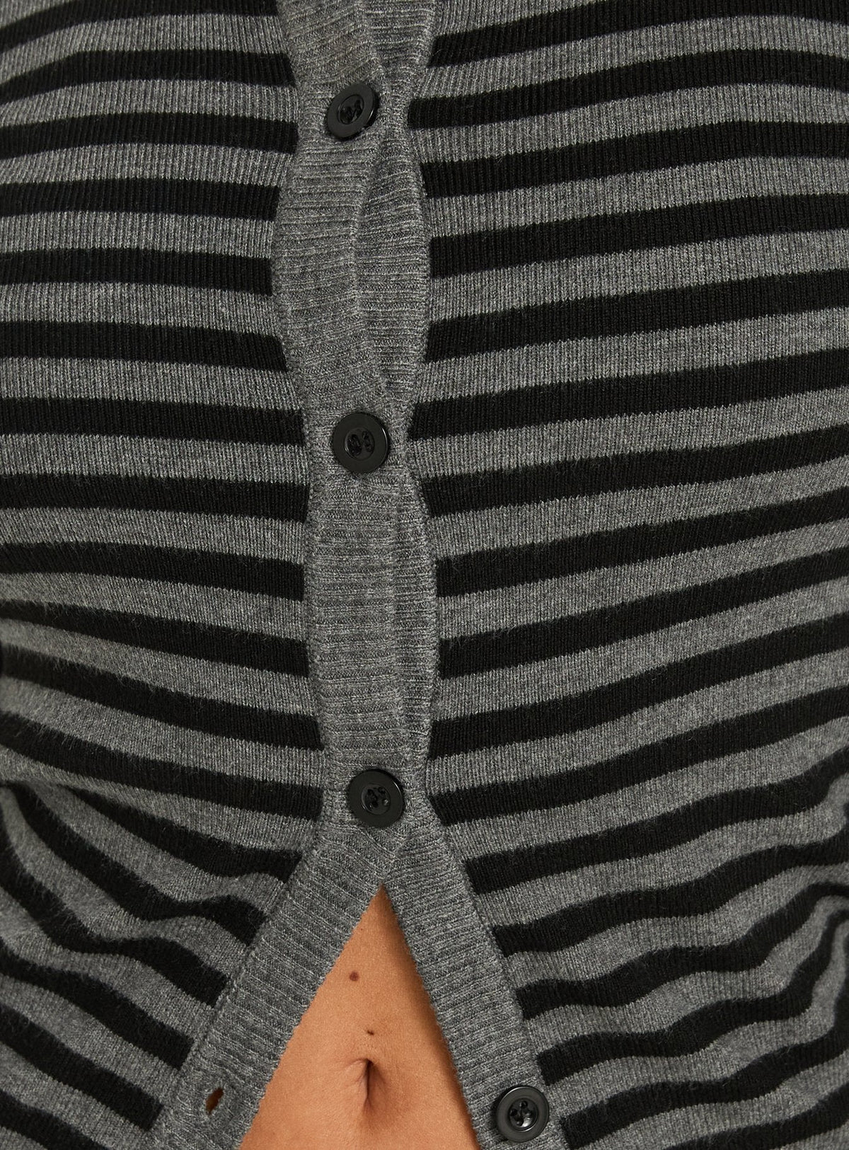Women's Lauraine Cardigan Grey / Black Stripe — Sweater