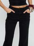 Women's Magic Mirror Mid Rise Bootleg Jeans Washed Black