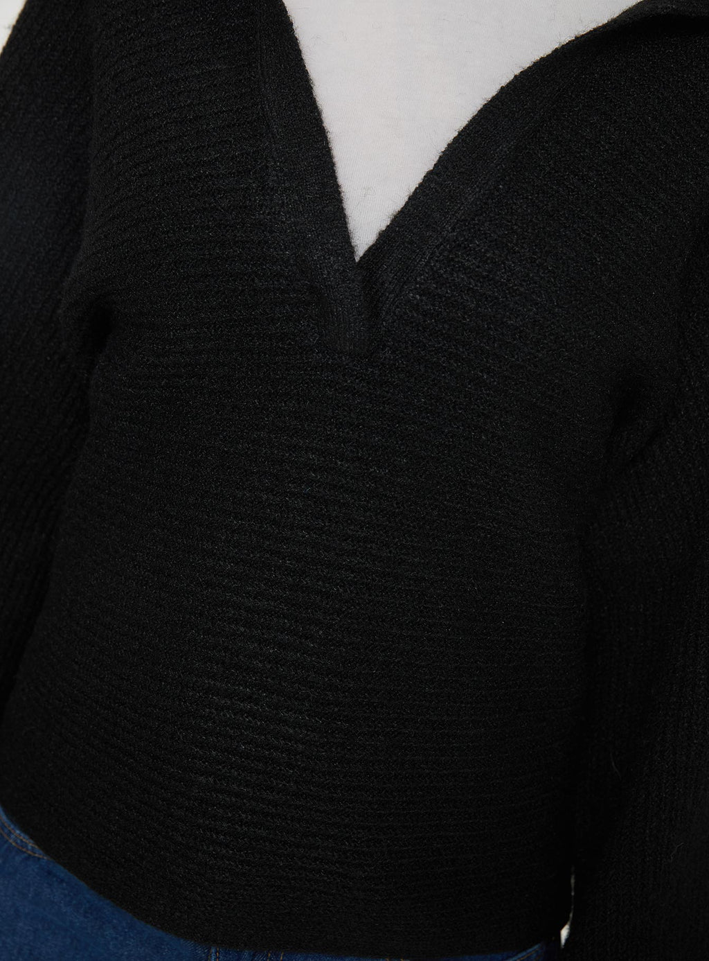 Women's Bella Notched Neck Sweater Black